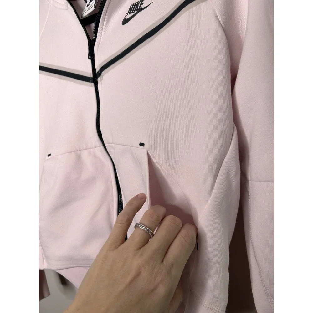Nike Tech Fleece Hoodie Girls Pink Full Zip Pocket Jacket Youth Size Large